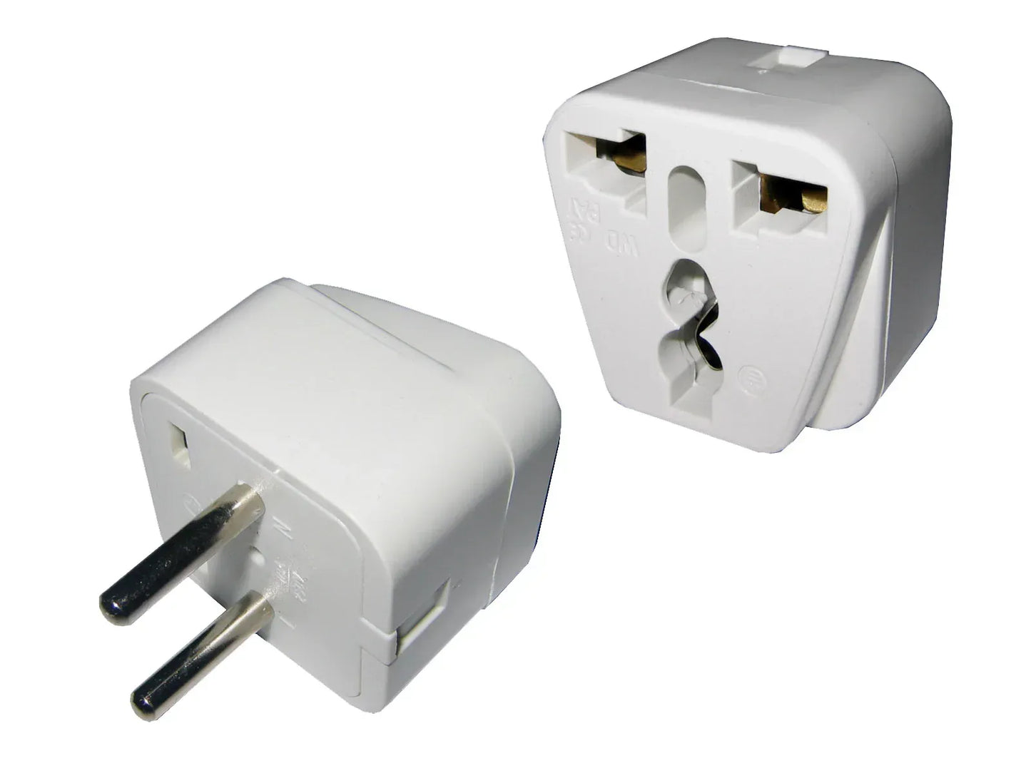 Adaptador de ficha universal a 2 en linea - Tecatech-uy
