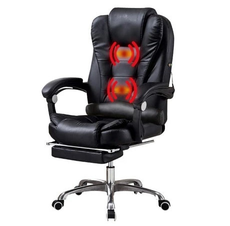 Silla ejecutiva Miles con apoya pies y 2 puntos de masaje negro - Tecatech-uy