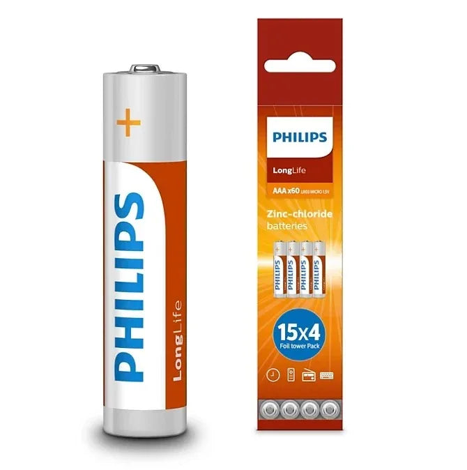 Pilas Philips Longlife AAA x 60 - Tecatech-uy
