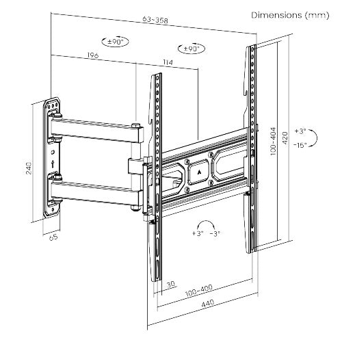 Soporte para TV lcd/led movil hasta 65'' / 35kg - Tecatech-uy