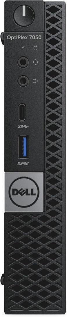 PC Dell OptiPlex 7050 Mini, frontal con puertos USB y logo, hardware para oficinas en Uruguay