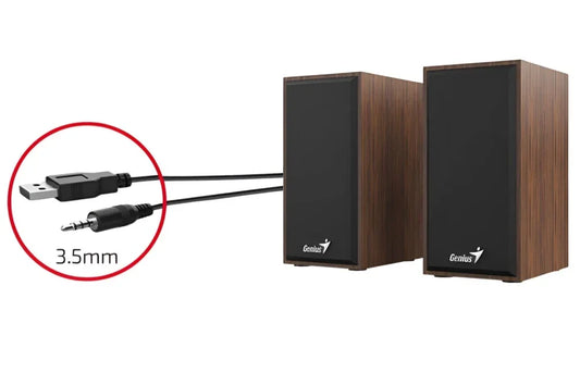 Parlante Genius SP-HF180 6W USB madera - Tecatech-uy