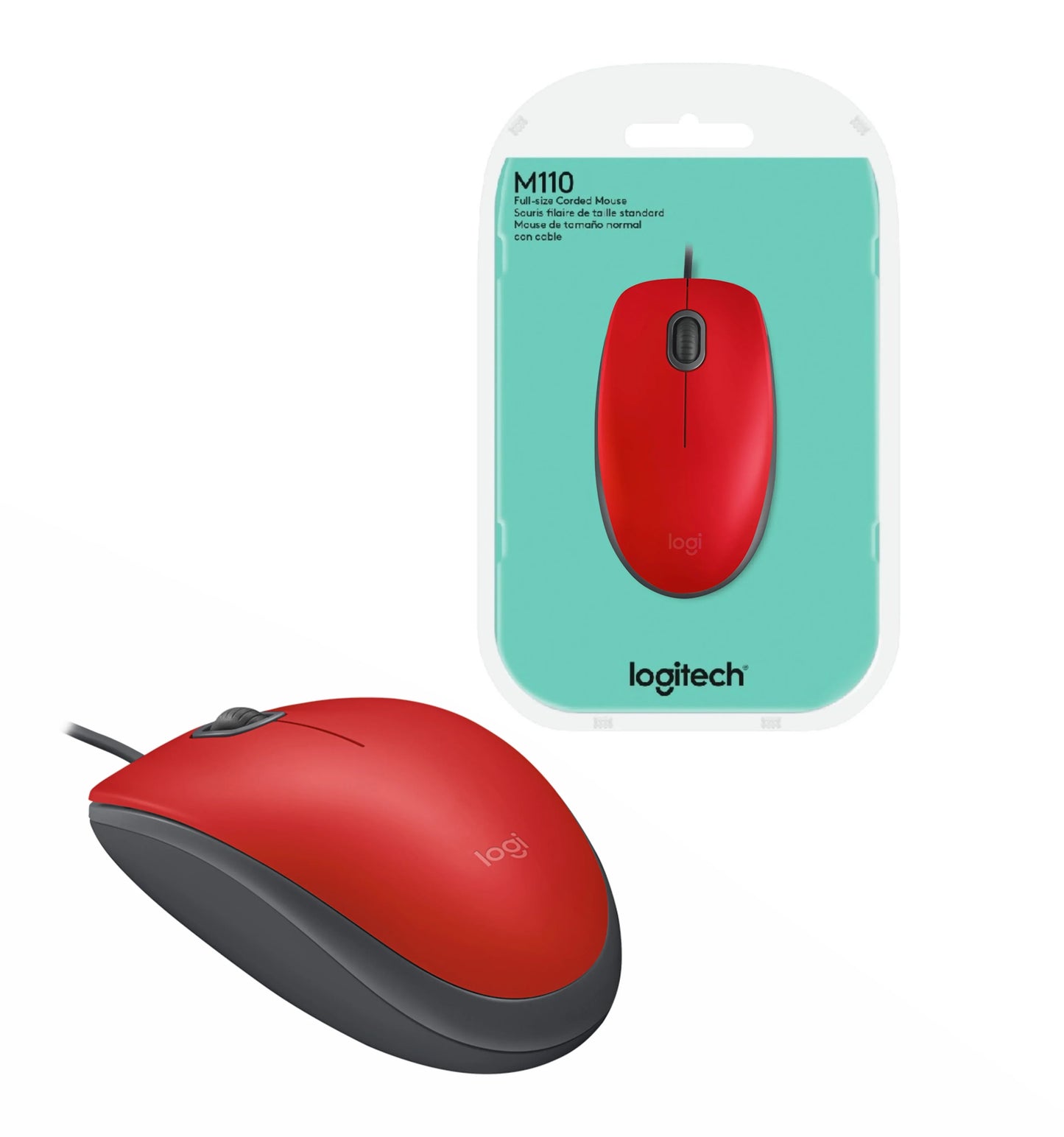 Mouse Logitech M110 silent óptico usb rojo - Tecatech-uy