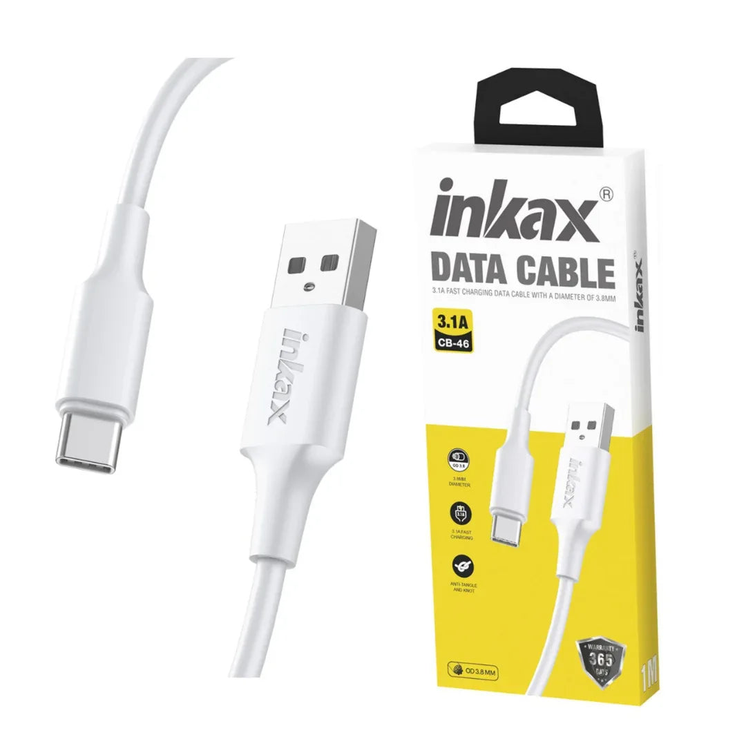 Cable Inkax Tipo-C 3.1A blanco 3M - Tecatech-uy