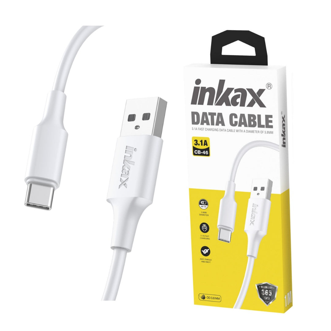 Cable Inkax Tipo-C 3.1A blanco 3M