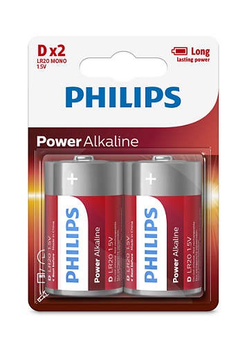 Pilas alcalinas Philips D x2 - Tecatech-uy