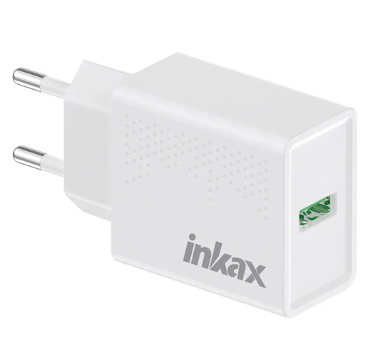 Cargador Inkax USB-A 2.1A blanco - Tecatech-uy