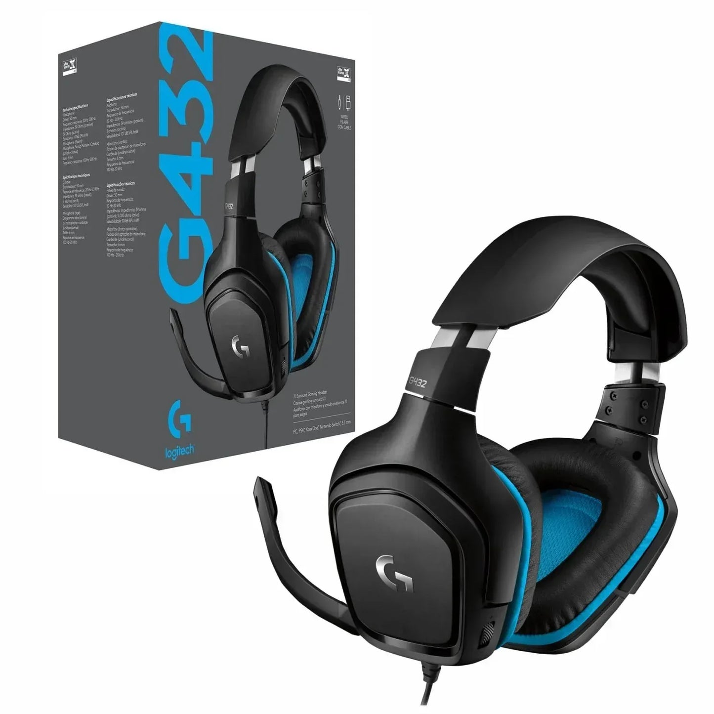 Audifono gamer Logitech G432 7.1 Surround c/microfono - Tecatech-uy