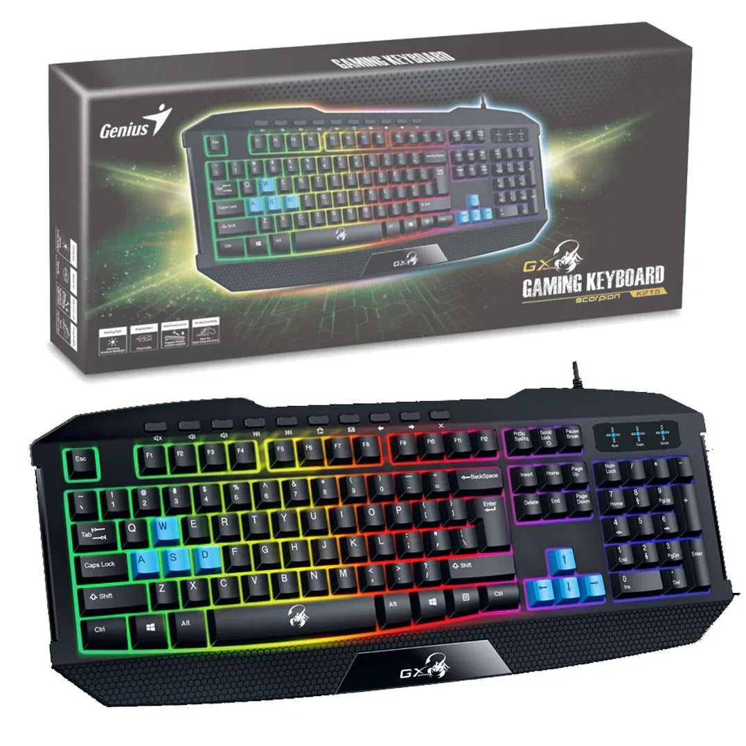Teclado Genius Scorpion K215 gamer retroiluminado español usb - Tecatech-uy