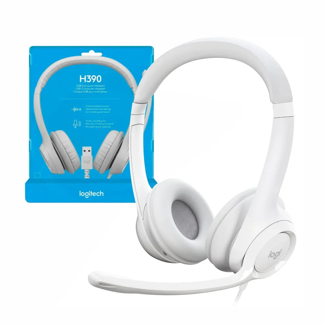 Audifono Logitech USB H390 c/microfono blanco - Tecatech-uy