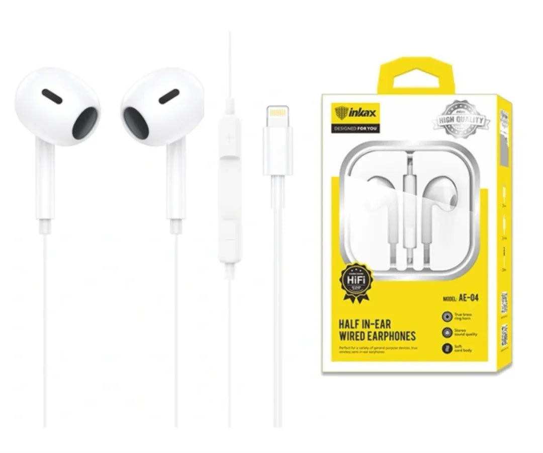 Auriculares Inkax Lightning blanco - Tecatech-uy
