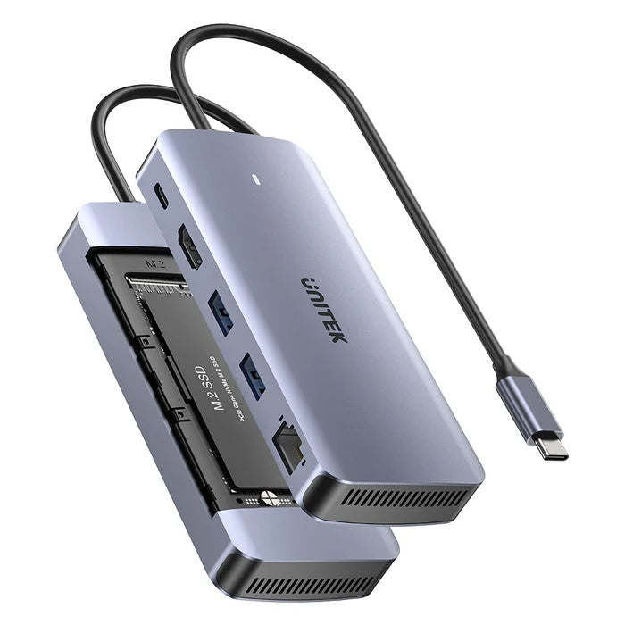 HUB USB-C Unitek 6 en 1 10Gbps con slot M.2 - Tecatech-uy