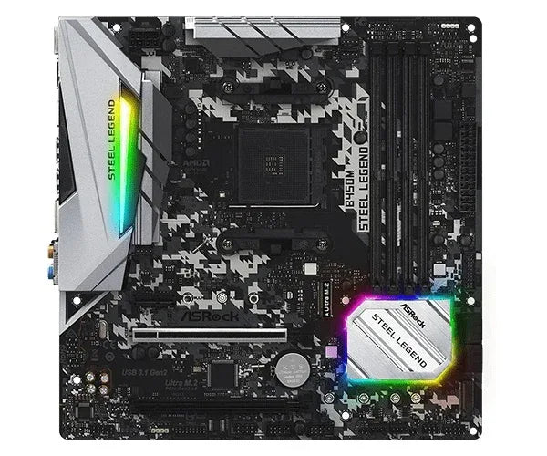 Mother Asrock B450M Steel Legend RGB AM4 - Tecatech-uy