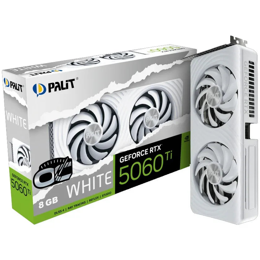 Tarjeta Video Palit RTX 5060Ti OC 8GB blanca - Tecatech-uy