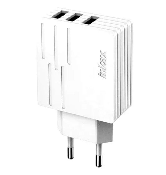 Cargador Inkax 3xUSB-A 28W 2.1A blanco - Tecatech-uy