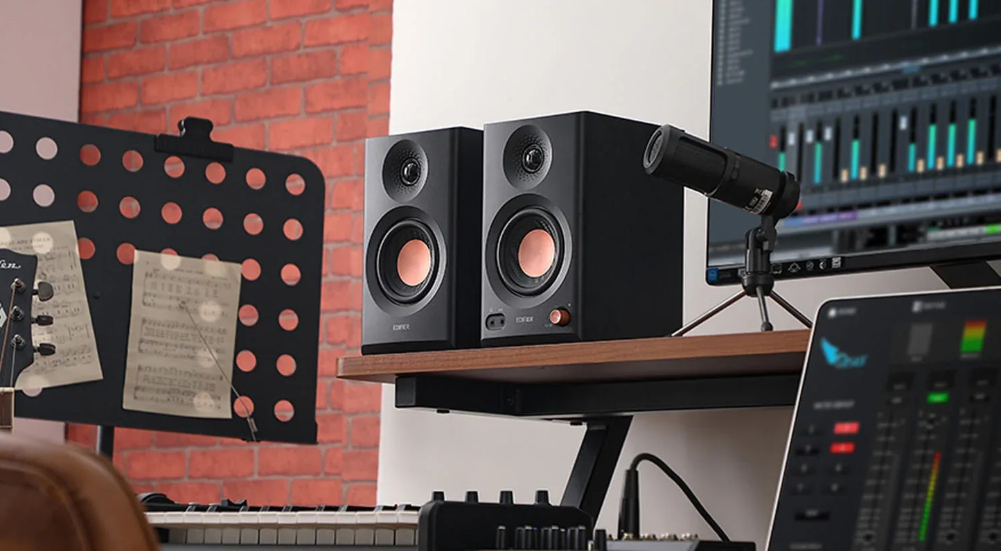 Parlantes Edifier MR3 de estudio negros bluetooth - Tecatech-uy