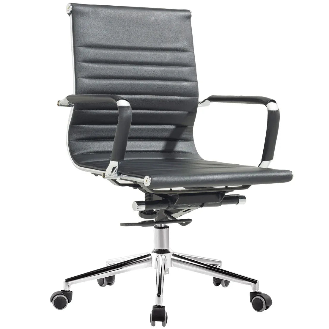 Silla de oficina Eames EA117 cuerina negra - Tecatech-uy