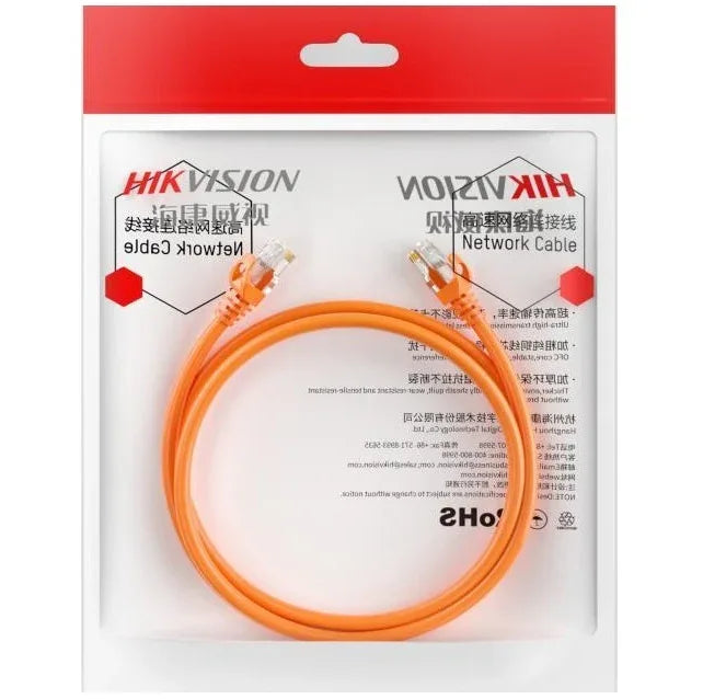 Cable Patchcord Hikvision 50cm Cat 6 naranja - Tecatech-uy
