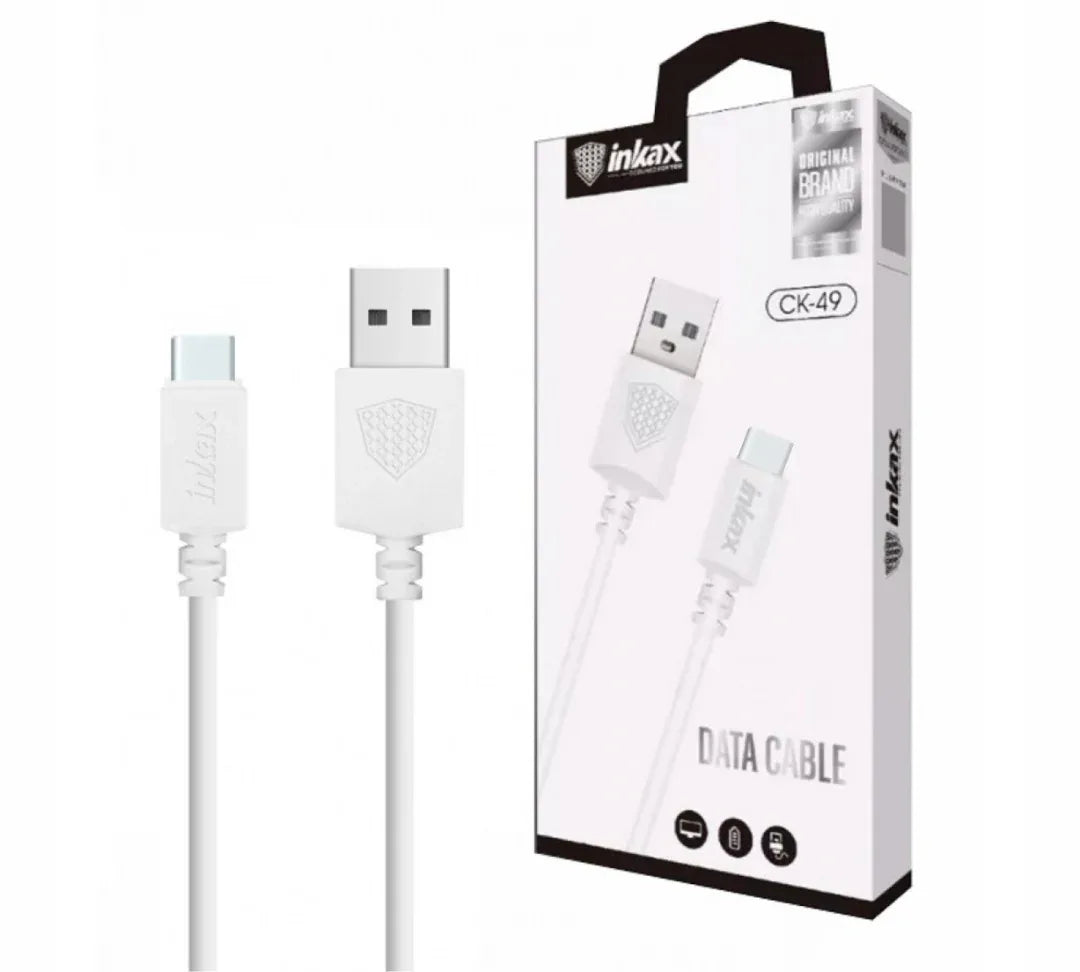 Cable Inkax USB-C 5a 1m blanco - Tecatech-uy