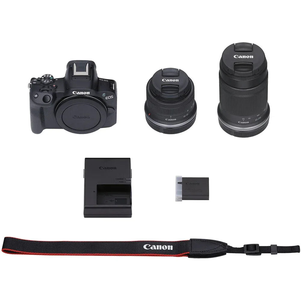 Camara Canon R50 Mirrorless lentes 15-45mm + 55-210mm - Tecatech-uy