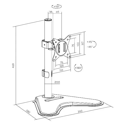 Soporte base para monitor hasta 32'' / 9kg - Tecatech-uy