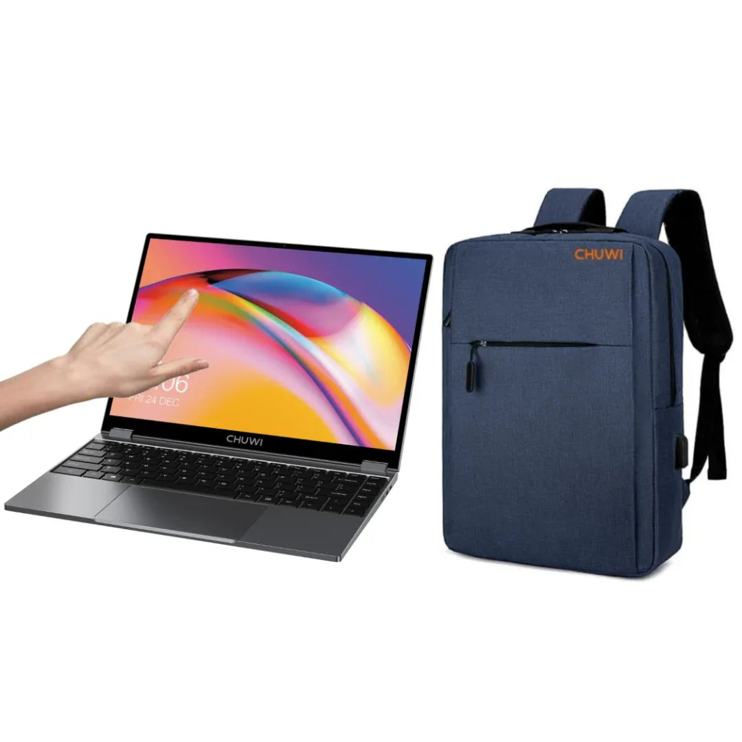 Notebook Chuwi Quadcore + Mochila azul - Tecatech-uy