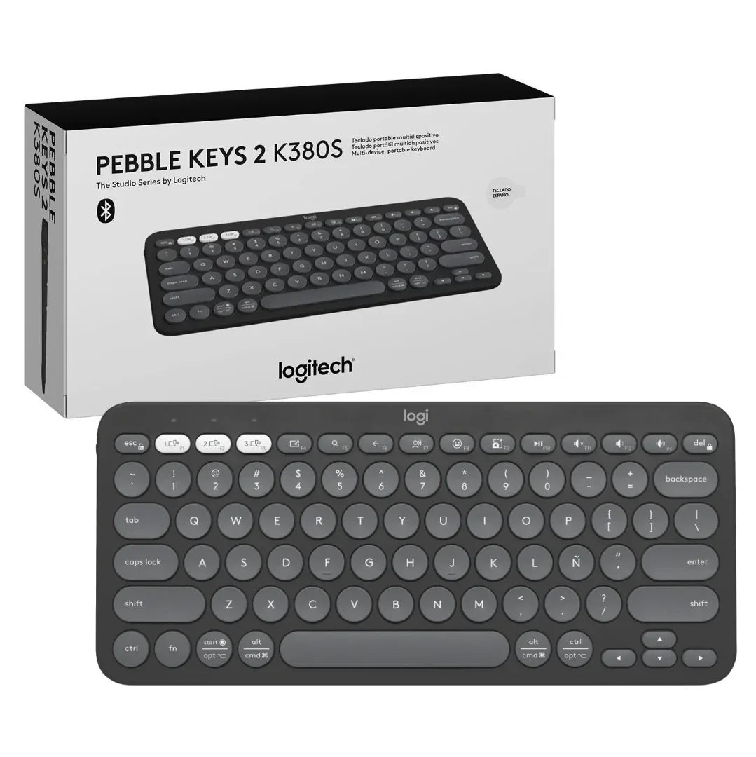 Teclado Logitech K380S Pebble Keys 2 bluetooth grafito - Tecatech-uy