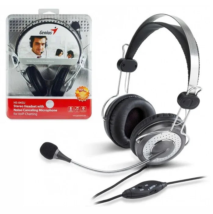 Auriculares Genius HS-04SU c/micrófono y anulación de ruido - Tecatech-uy