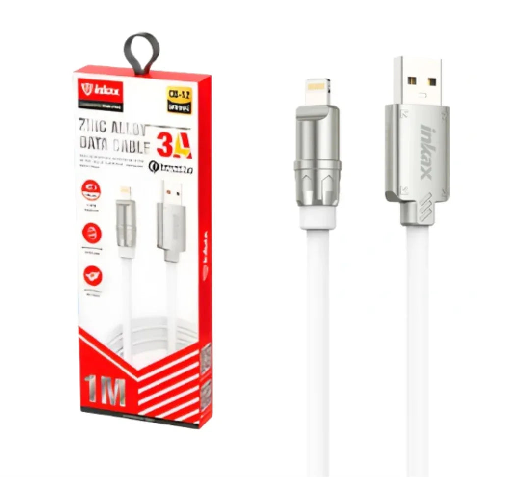 Cable Inkax Lightning 3a 1m silver - Tecatech-uy