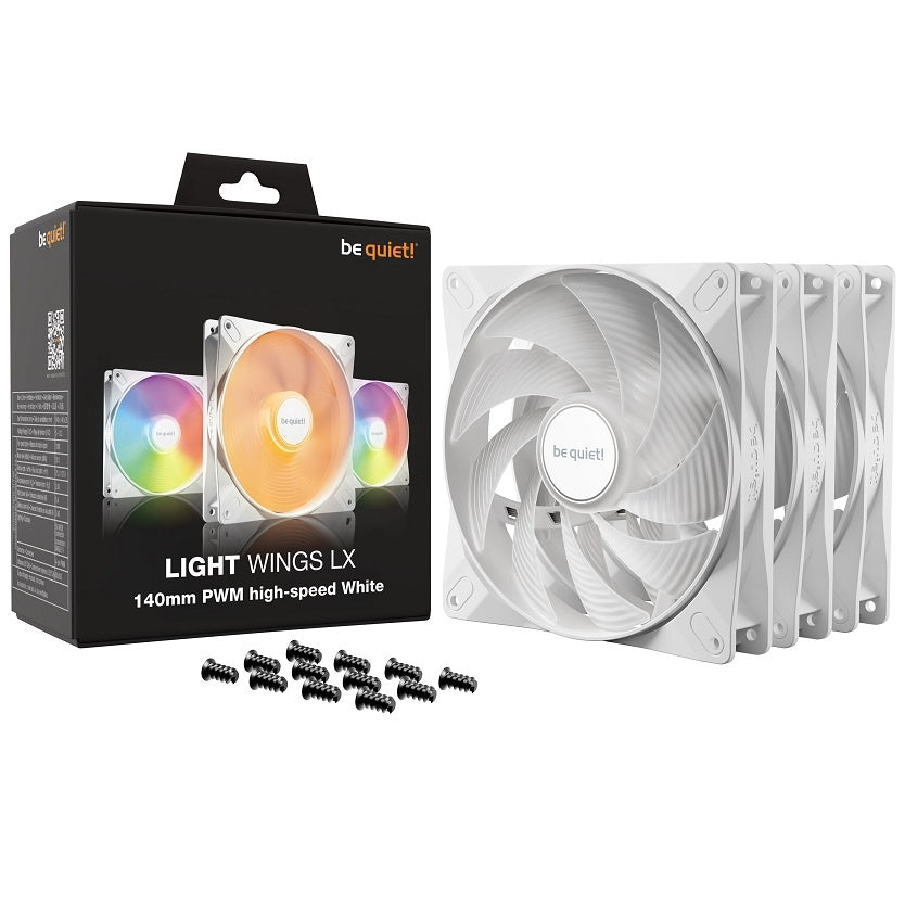 Fan be quiet! Light Wings LX 140mm PWM HS x 3 blanco - Tecatech-uy