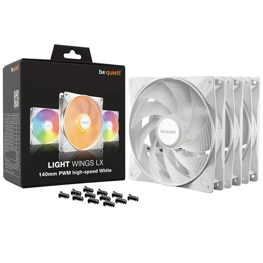Fan be quiet! Light Wings LX 140mm PWM HS x 3 blanco - Tecatech-uy