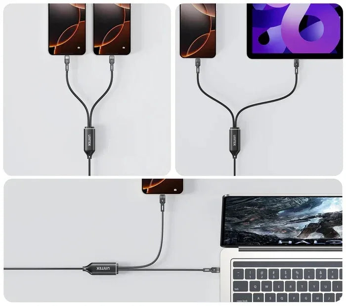 Cable Unitek PD100W USB-C Dual - Tecatech-uy