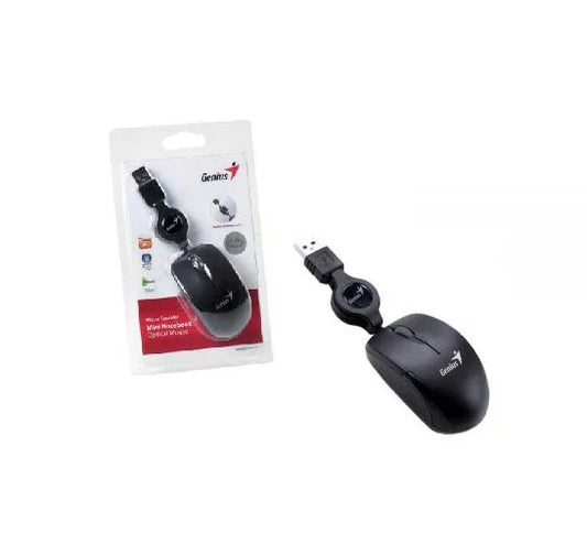 Mini Mouse Genius Retractil USB negro - Tecatech-uy