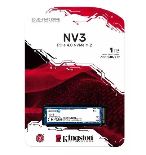 Disco SSD NV3 Kingston 1000GB NVMe M.2 2280 PCIe Gen4x4 - Tecatech-uy