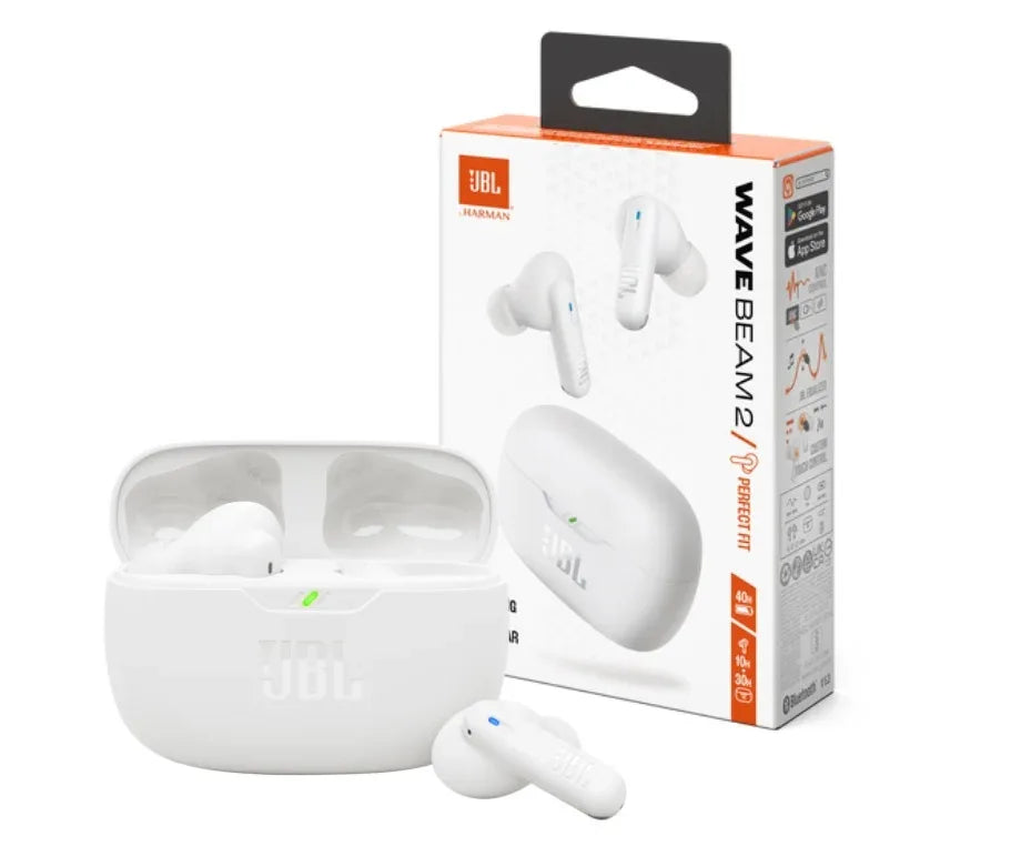 Auricular JBL Wave Beam 2 blanco Bluetooth - Tecatech-uy