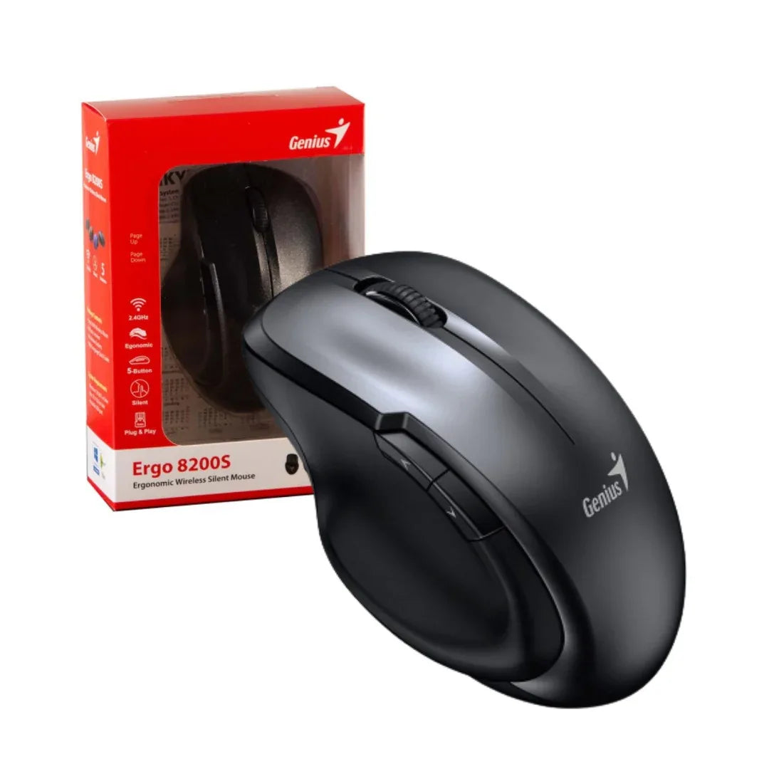 Mouse Genius Ergo inalámbrico USB-C negro - Tecatech-uy
