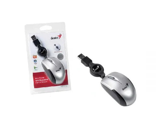 Mini Mouse Genius Retractil USB plateado - Tecatech-uy