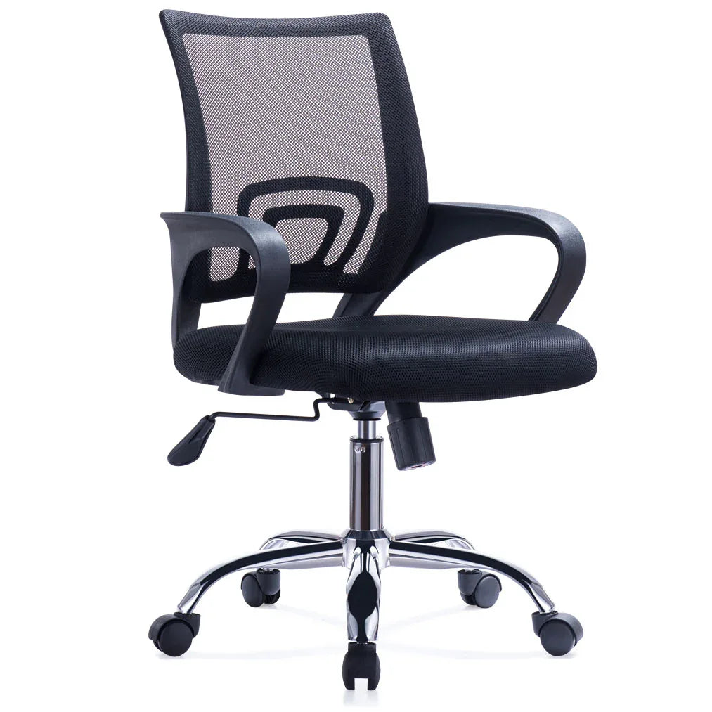 Silla de oficina Mesh con posabrazos negra - Tecatech-uy