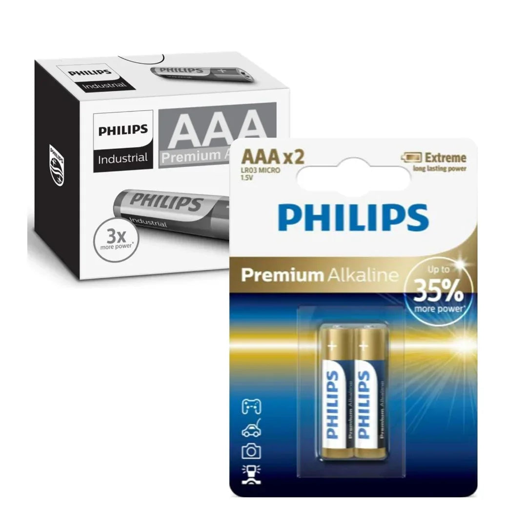 Pack de 12 blister de Pilas Premium alcalinas Philips AAA X 2 unidades - Tecatech-uy