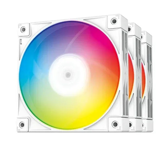 Fan Cooler Deepcool FC120 ARGB Blanco 3 en 1 - Tecatech-uy