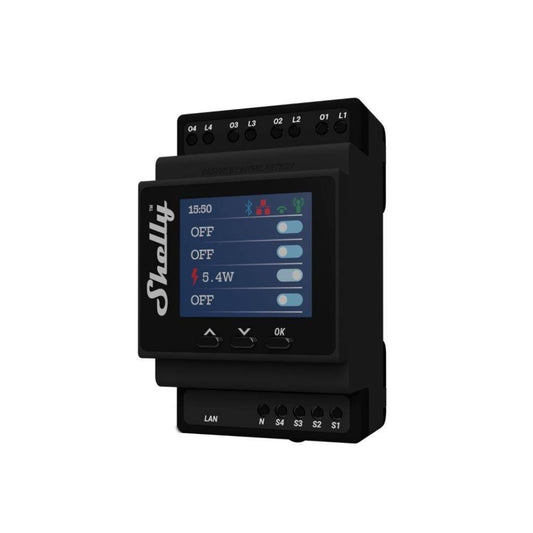 Rele Shelly Pro 4PM cuádruple Wi-fi DIN - Tecatech-uy