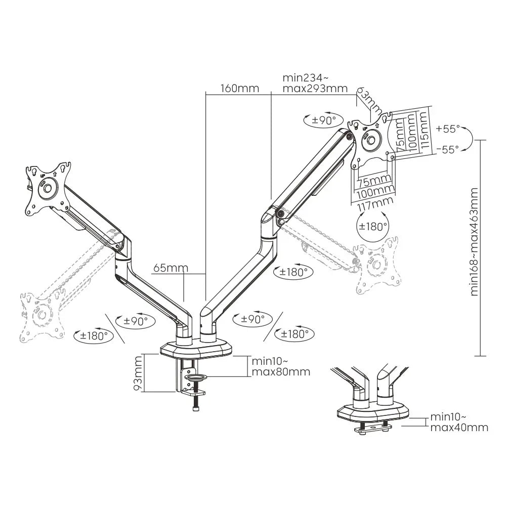 Soporte doble para monitor gaming hasta 32'' - Tecatech-uy