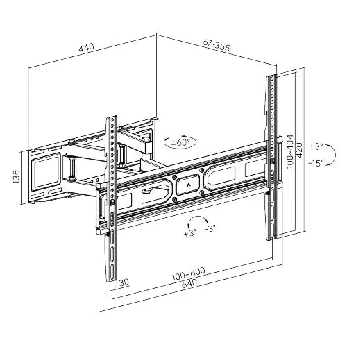 Soporte para TV lcd/led movil hasta 80'' / 40kg - Tecatech-uy