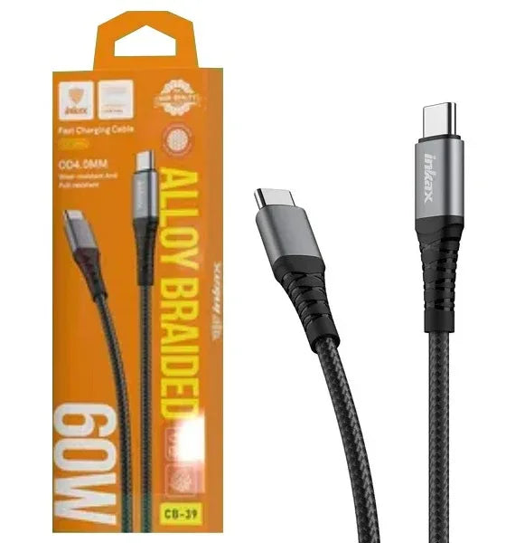 Cable Inkax USB-C 60w 1m negro - Tecatech-uy