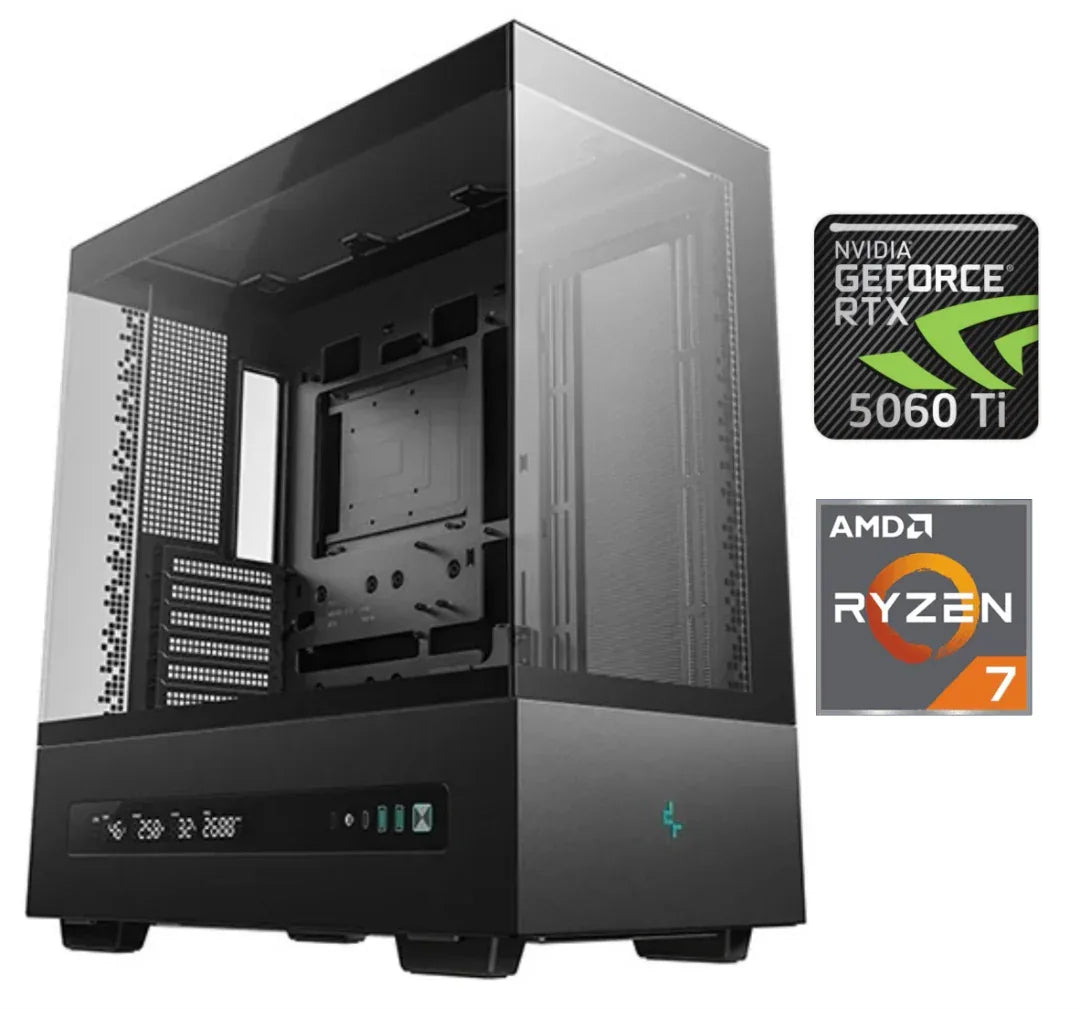 Equipo Gamer Ryzen 7 8700F, 32GB, 1TB NVMe, RTX 5060Ti 8GB - Tecatech-uy