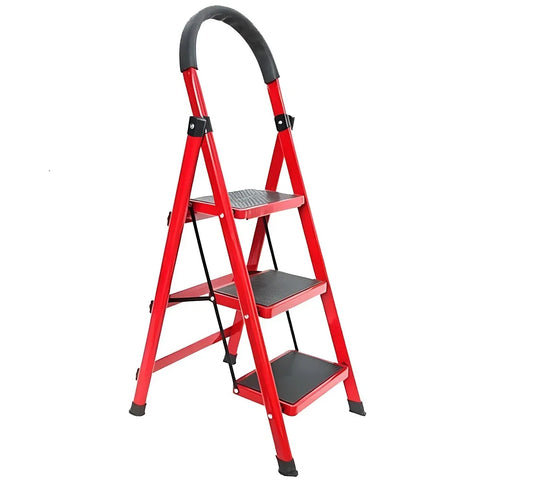 Escalera 3 escalones roja - Tecatech-uy