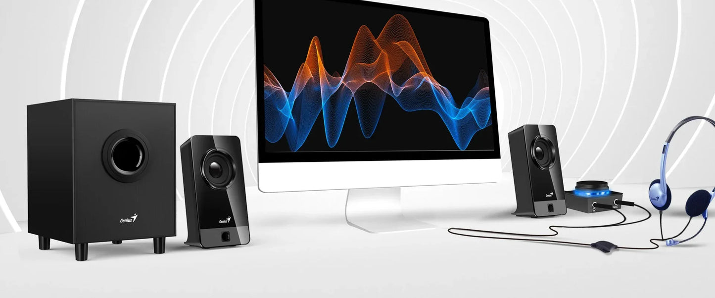 Parlante Genius SW-2.1 300X negro - Tecatech-uy