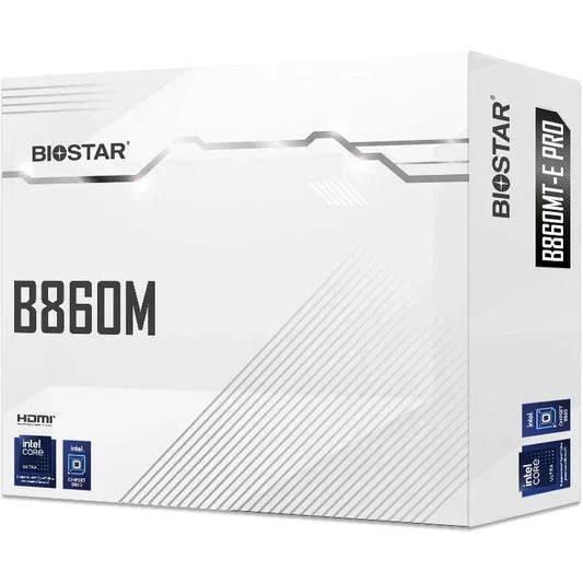 Caja de motherboard Biostar B860M-E PRO compatible con Intel, tecnología PC custom Uruguay