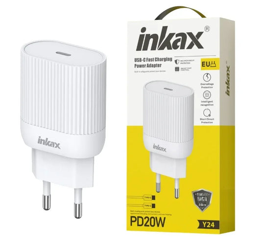 Cargador Inkax USB-C PD 20W blanco - Tecatech-uy