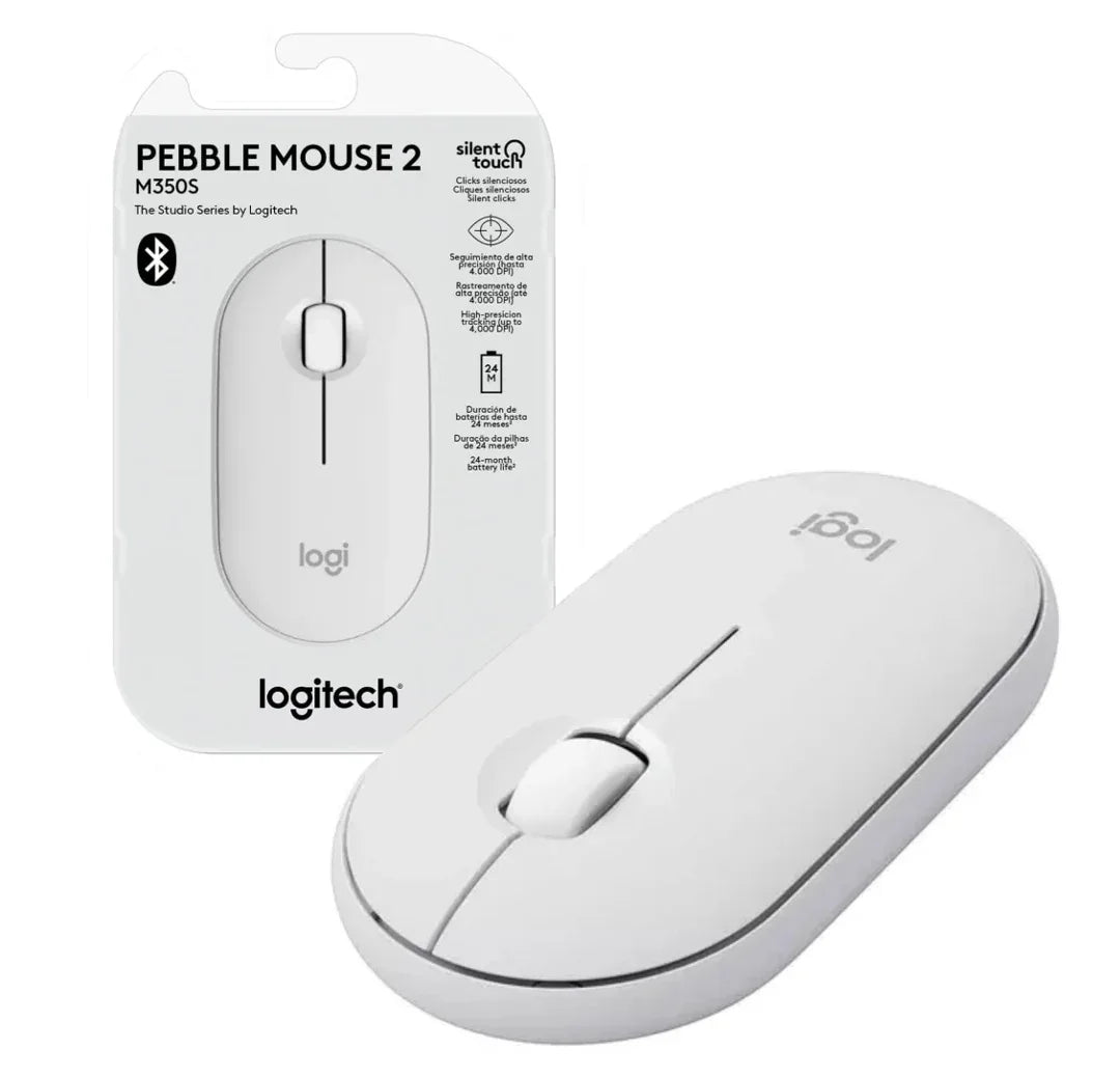 Mouse Logitech M350S Pebble 2 bluetooth blanco - Tecatech-uy